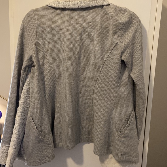 Anthropologie Faux fur trim cotton blazer with chevron print - Picture 4 of 6